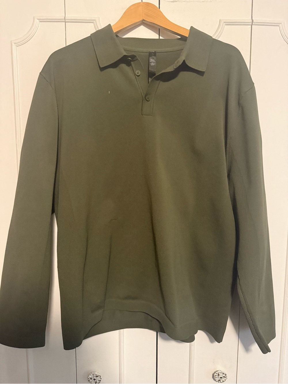 lululemon athletica Olive Green Long-Sleeve Button-Down Polo